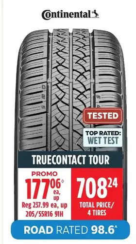 Canadian Tire Continental truecontact tour tires offer