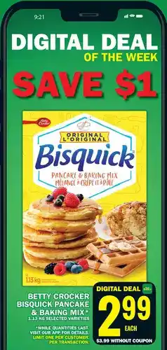 Food Basics Betty crocker bisquick pancake & baking mix offer