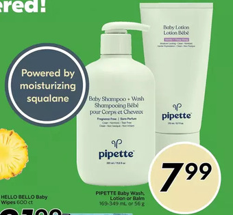 Sobeys Pipette baby wash, lotion or balm offer