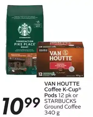 Sobeys Van houtte coffee k-cup pods or starbucks ground coffee offer