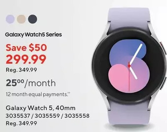 Staples Samsung galaxy watch 5, 40mm offer