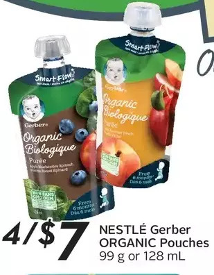 Sobeys Nestlé gerber organic pouches offer