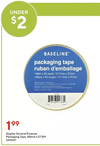 Staples Staples general purpose packaging tape offer