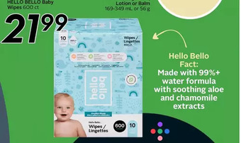 Sobeys Hello bello baby wipes offer
