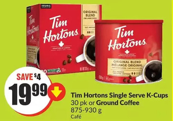FreshCo Tim hortons single serve k-cups or ground coffee offer