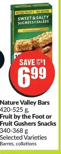 FreshCo Nature valley bars, fruit by the foot or fruit gushers snacks offer