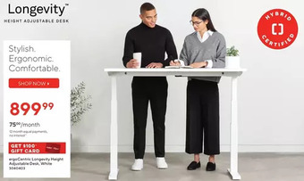 Staples Ergocentric longevity height adjustable desk offer