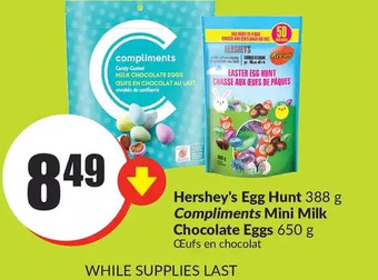 FreshCo Hershey's egg hunt or compliments mini milk chocolate eggs offer