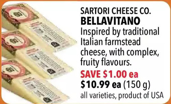 Farm Boy Sartori cheese co. bellavitano offer