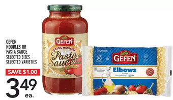 Metro Gefen noodles or pasta sauce offer