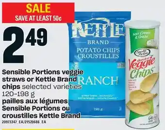 Independent Grocer Sensible portions veggie straws or kettle brand chips offer