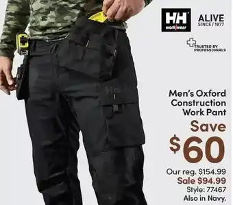 Mark's Hh alive since/1877 men's oxford construction work pant offer