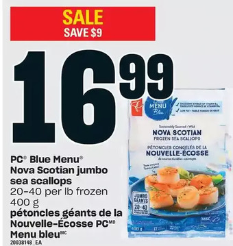 Independent Grocer Pc blue menu nova scotian jumbo sea scallops offer