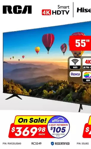 Factory Direct Rca smart 4k hdtv 55" offer