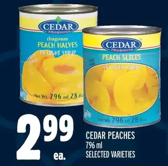 Metro Cedar peaches offer