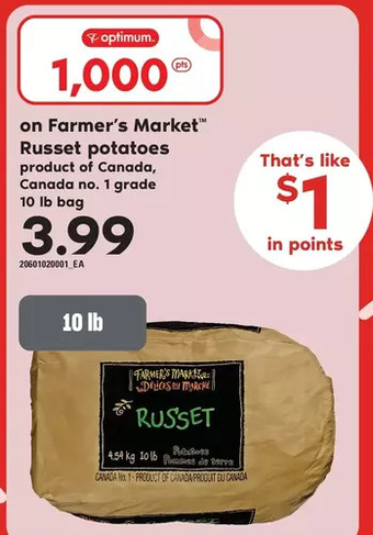 Loblaws Farmer's market russet potatoes offer