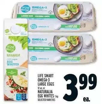Metro Life smart omega-3 large eggs | naturalia egg whites offer