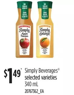 Loblaws Simply beverages offer