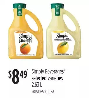 Loblaws Simply beverages offer