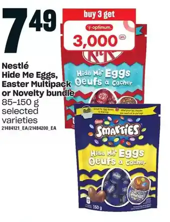 Loblaws Nestlé hide me eggs, easter multipack or novelty bundle offer
