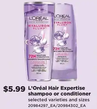 Loblaws L'oreal hair expertise shampoo or conditioner offer