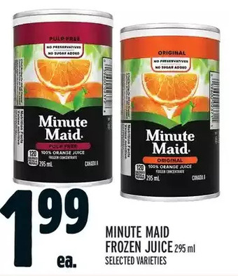 Metro Minute maid frozen juice offer