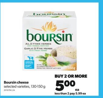 Real Canadian Superstore Boursin cheese, 130-150 g offer