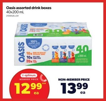 Real Canadian Superstore Oasis assorted drink boxes, 40x200 ml offer
