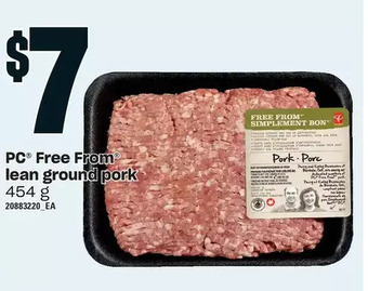 Loblaws Pc free from lean ground pork offer