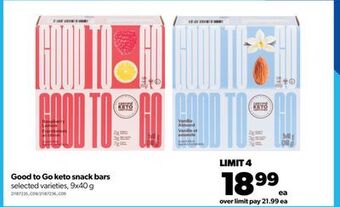 Real Canadian Superstore Good to go keto snack bars, 9x40 g offer