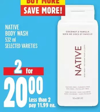 Metro Native body wash offer