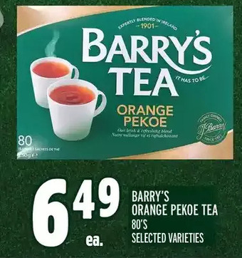 Metro Barry's orange pekoe tea offer