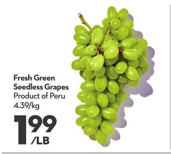 Longo's Fresh green seedless grapes offer