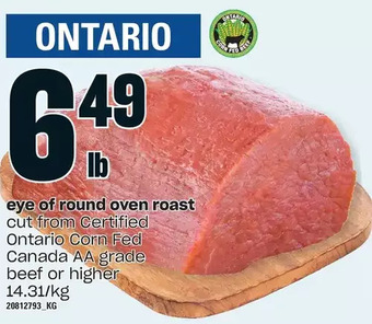 Loblaws Eye of round oven roast offer