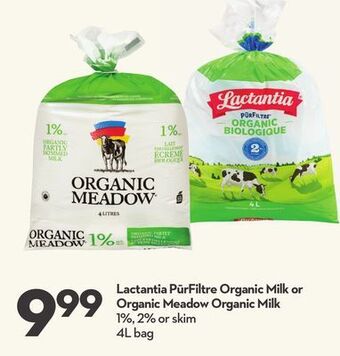 Longo's Lactantia pūrfiltre organic milk offer