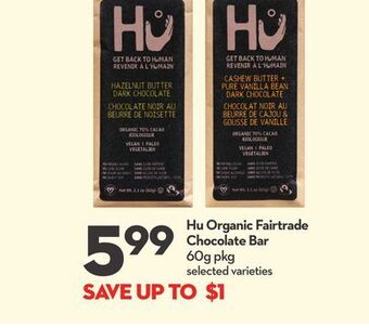 Longo's Hu organic fairtrade chocolate bar offer