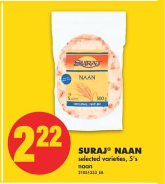 No Frills Suraj® naan, 5's offer