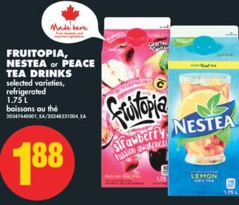 No Frills Fruitopia, nestea or peace tea drinks, 1.75 l offer