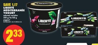 No Frills Liberté méditerranée yogurt, 500 g/4x100 g offer