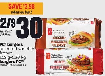 Independent Grocer Pc® burgers, 512 g-1.36 kg offer