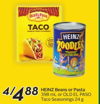 Sobeys Heinz beans or pasta offer