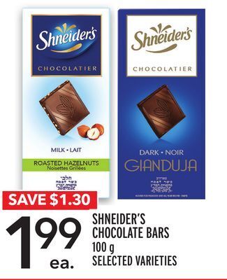 Metro Shneider's chocolate bars offer