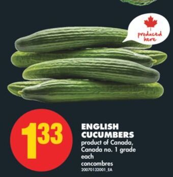 No Frills English cucumbers offer