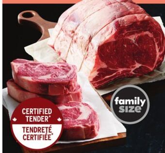 Sobeys Sterling silver fresh prime rib premium oven roast or grilling steaks offer