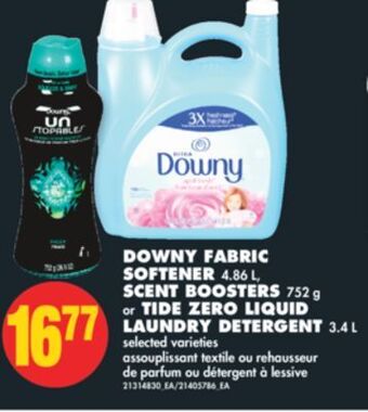 No Frills Downy fabric softener, 4.86 l, scent boosters, 752 g or tide zero liquid laundry detergent, 3.4 l offer