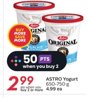 Sobeys Astro yogurt offer