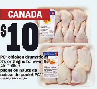 Independent Grocer Pc chicken drumsticks 8's or thighs bone-in 6's air chilled offer