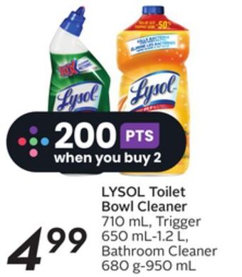 Sobeys Lysol toilet bowl cleaner offer