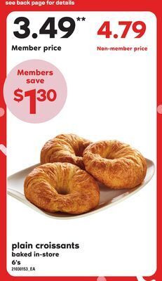 Loblaws Plain croissants, 6's offer
