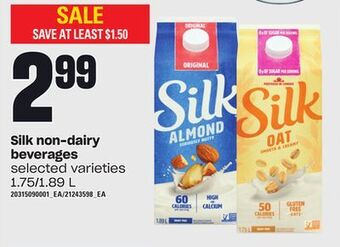 Loblaws Silk non-dairy beverages, 1.75/1.89 l offer